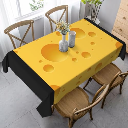 Nahtloses Schweizer Käse-Muster, rechteckige Tischdecke, 88,9 x 139,7 cm, wasserdicht, staubdicht von YOFIEN