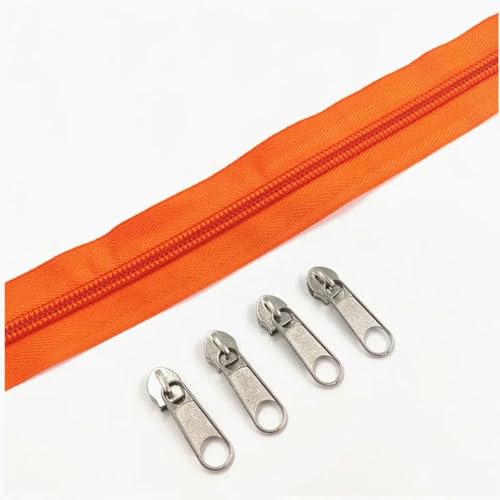 1/2/3/5/8/10 Meter 5# Rollen Lange Nylon-Reißverschlüsse Reißverschlussschieber für Schneider-Nähzubehör-Orange-5# -1 Meter 2 Schieber 1/2/3/5/8/10 Meter 5# Rollen Lange Nylon-Reißverschlüsse Reißverschlussschieber für Schneider-Nähzubehör-Orange-5# -1 Meter 2 Schieber von YOGAES