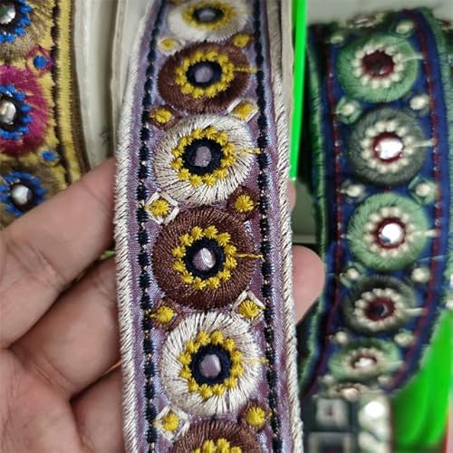 1 Yard Pailletten Spitzenborte Gurtband Gestickte Bänder Stoff für Kleidertasche DIY Nähzubehör-Braun Gelb, 1 Yard 1 Yard Pailletten Spitzenborte Gurtband Gestickte Bänder Stoff für Kleidertasche DIY Nähzubehör-Braun Gelb, 1 Yard von YOGAES
