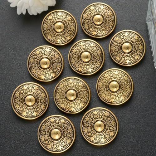 10/20 Stück Vintage Totem-Muster Runde Metallknöpfe für Uniform Pullover Mantel Dekorative Knöpfe DIY Kleidungsstück Nähzubehör-23,0 mm Gold-10 Stück 10/20 Stück Vintage Totem-Muster Runde Metallknöpfe für Uniform Pullover Mantel Dekorative Knöpfe DIY Kleidungsstück Nähzubehör-23,0 mm Gold-10 Stück von YOGAES