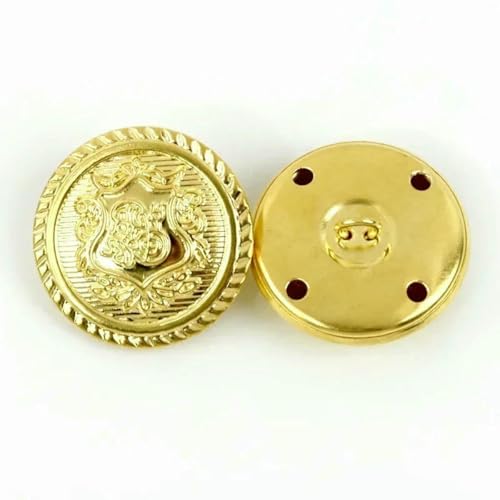 10/50 Stück 15–25 mm Retro-Metall-Ösenknöpfe für Kleidung, Mantel, Tasche, Dekoration, Knopf, Hemd, Jeans, Schnalle, DIY-Nähzubehör, B3-15-Gold-23,0 mm, 10 Stück von YOGAES