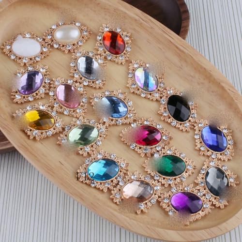 10 STÜCK 18 Farben Dekorative Knöpfe Metall Strassknöpfe zum Basteln Flatback Kristallknöpfe Pferdeauge Goldknöpfe Mix-Mixed Colors 10 STÜCK 18 Farben Dekorative Knöpfe Metall Strassknöpfe zum Basteln Flatback Kristallknöpfe Pferdeauge Goldknöpfe Mix-Mixed Colors von YOGAES