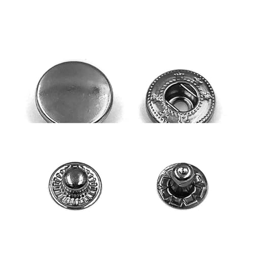 10 Sets 201/203/831/633/655 Druckknöpfe Metalldruckknöpfe Druckknöpfe zum Nähen von Kleidung, Kleidersäcken, Schuhen, Lederhandwerk, Gunblack A-10 mm von YOGAES