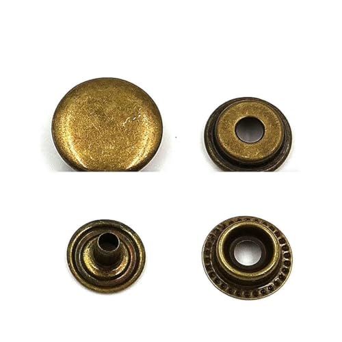 10 Sets 201/203/831/633/655 Druckknöpfe Metalldruckknöpfe Druckknöpfe zum Nähen von Kleidung, Kleidersäcken, Schuhen, Lederhandwerk, Kupfer B, 12,5 mm von YOGAES