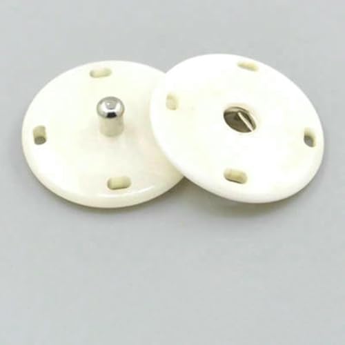 10 Sets gold schwarz silber große runde unsichtbare Druckknöpfe Druckknopf für Anzugjacke Verschluss Nerzmantel Zubehör DIY-022 Weiß000-20mm von YOGAES