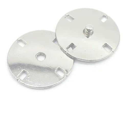 10 Sets gold schwarz silber große runde unsichtbare Druckknöpfe Druckknopf für Anzugjacke Verschluss Nerzmantel Zubehör DIY-053 Silber 701-18mm von YOGAES