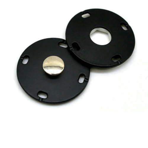 10 Sets gold schwarz silber große runde unsichtbare Druckknöpfe Druckknopf für Anzugjacke Verschluss Nerzmantel Zubehör DIY-132 Schwarz001-23,0 mm von YOGAES