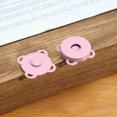 10 Sets magnetische Druckknöpfe aus Metall, Pflaumenblüte, zum Aufnähen, Knopfverschlüsse für Geldbörsen, Handtaschen, Kleidung, DIY-Zubehör, 10 Stück, Rosa von YOGAES