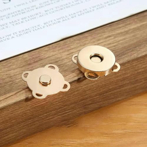 10 Sets magnetische Druckknöpfe aus Metall, Pflaumenblüte, zum Aufnähen, Knopfverschlüsse für Geldbörsen, Handtaschen, Kleidung, DIY-Zubehör, 10 Stück, goldfarben von YOGAES