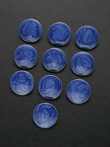 10 Stück/Beutel, exquisite und schöne runde Quaste, Metallknopf, Kleidung, Gepäck, Schmuckzubehör, Blau, 20 mm, 10 Stück von YOGAES
