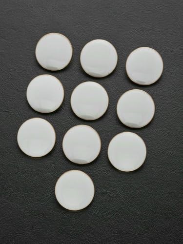 10 Stück/Beutel, exquisite und schöne runde Quaste, Metallknopf, Kleidung, Gepäck, Schmuckzubehör, Weiß, 15 mm, 10 Stück von YOGAES