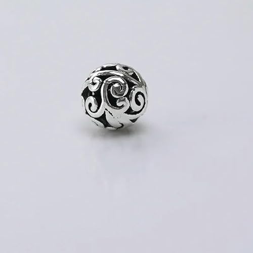10 Stück/Los, Größe: 3 x 10 mm, stereoskopisch, rund, ausgehöhlt, Metallknöpfe, modischer Knopf, Damenhemd, Mantel, Strickjacke, Nähen (SSA-3306), Antiksilber, 3 x 10 mm, 10 Stück von YOGAES