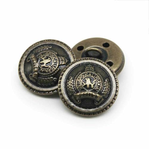10 Stück/Los 15/18/20/23/25 mm Vintage Kupfer Metallknöpfe Kleidungsstück Mantel Nähzubehör Knöpfe für Kleidung Handwerk DIY-NO13-25mm von YOGAES