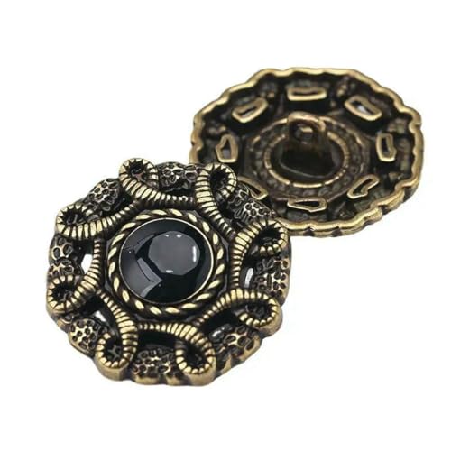 10 Stück/Los Retro Großer Metallknopf Silber/Kupfer Luxus Herren Damen Mantel Dekor Knöpfe 18 mm/23,0 mm/25 mm Kleidung Nähzubehör-10 Stück Kupfer-18 mm von YOGAES