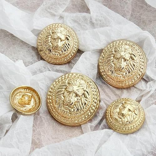 10 Stück/Los Retro-Metallknöpfe, exquisites Löwenkopfmuster, Herren- und Damenbekleidung, dekorative Nähknöpfe, Zubehör, 10 Stück S4–15 mm von YOGAES
