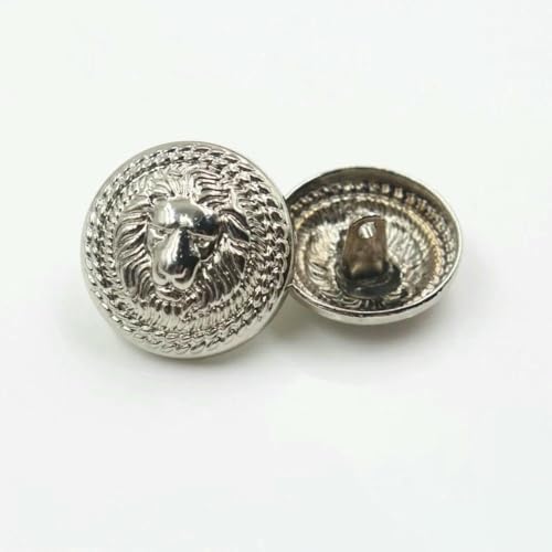 10 Stück/Lot Durchmesser 15/18/22/25 mm, Gold- und Silberfarbe, Metallknöpfe im Löwenstil, Bekleidungszubehör DIY-Materialien, LL-033-22mm_a von YOGAES