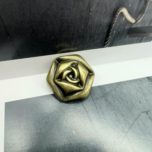 10 Stück Retro-Rosen-Metallknöpfe für Damenbekleidung, Nähzubehör, Gold-Silber, dekorative Knöpfe, 10 Stück Kupfer, 18 mm von YOGAES