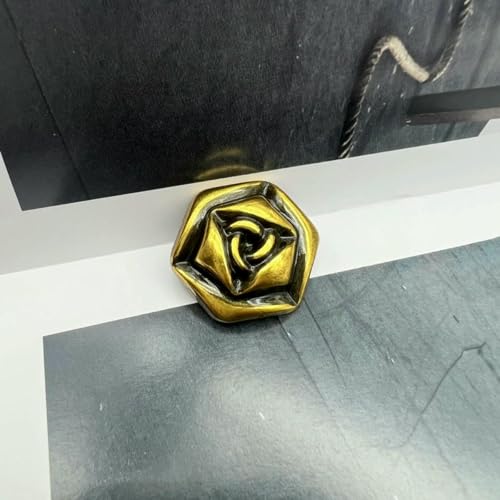 10 Stück Retro-Rosen-Metallknöpfe für Damenbekleidung, Nähzubehör, Gold-Silber-Dekorknöpfe, 10 Stück Retro-Gold, 23,0 mm von YOGAES