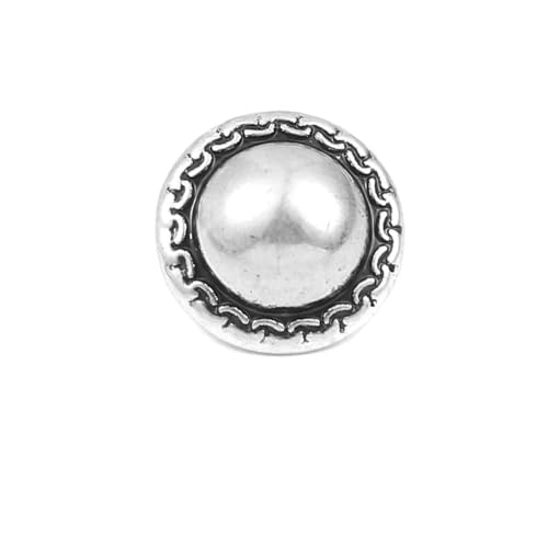 10 Stück Zinklegierung mit geschnitzten Blumen, runden Metallknöpfen mit Schaft, Antik-Silber, DIY-Nähen, Kleidung, Scrapbooking, Kleidungsstück-1 von YOGAES