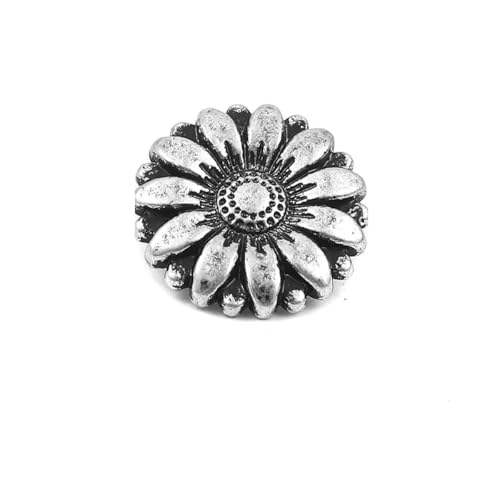 10 Stück Zinklegierung mit geschnitzten Blumen, runden Metallknöpfen mit Schaft, Antik-Silber, DIY-Nähen, Kleidung, Scrapbooking, Kleidungsstück-4 von YOGAES