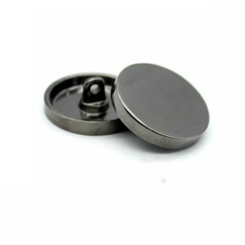 10 Stück flache Metallknöpfe, Gold, Schwarz, Silber, runde Hemd-/Anzugschnalle, DIY, handgefertigt, Nähen, Kleidungsstück, Jeans, dekorativer Knopf, B, 18 mm von YOGAES