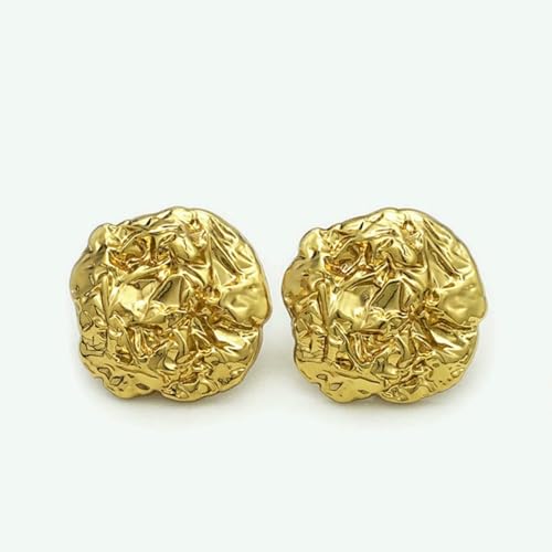 10 Stück unregelmäßige Metallknöpfe mit Crinkle-Textur für Mantel, Pullover (17/22/35 mm), Gold und Silber, vielseitiges modisches Nähzubehör, Gold, 17 mm, 1,7 cm, 10 Stüc von YOGAES