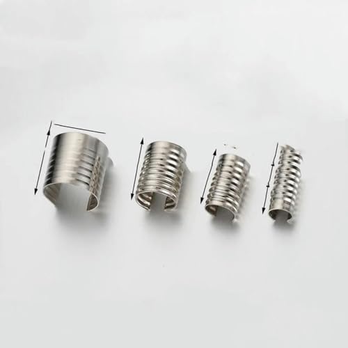 100 Stück/Lot Kordel-Endkappen, Metall-Crimpschnur, Kordelverschluss, Lederclip für Schmuckherstellung, Komponenten, DIY, handgefertigte Lieferungen, Rhodium, 5,5 x 11 mm 100 Stück/Lot Kordel-Endkappen, Metall-Crimpschnur, Kordelverschluss, Lederclip für Schmuckherstellung, Komponenten, DIY, handgefertigte Lieferungen, Rhodium, 5,5 x 11 mm von YOGAES