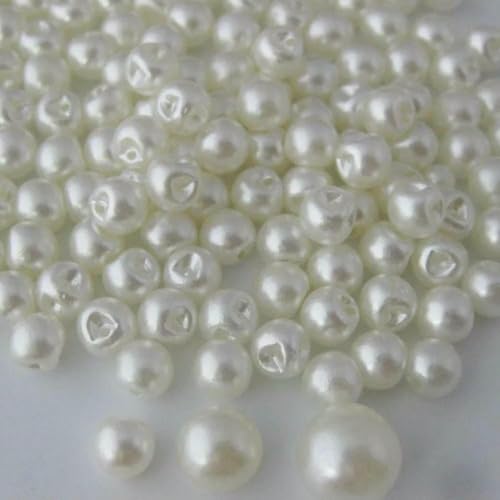 100 Stück Kleiderknöpfe, modisches Seitenloch, 6 mm/8 mm/10 mm, Perlmuttknöpfe, DIY-Nähzubehör, siehe Creme, Durchmesser 10 mm von YOGAES
