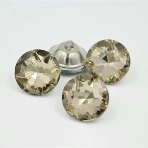 100 Stück Kristall-Strassknöpfe mit Diamanten für Kleidung, rund, zum Nähen, Sofa, Basteln, Heimdekoration, 18 mm, 20 mm, 25 mm, 30 mm, Warmgelb, 25 mm von YOGAES