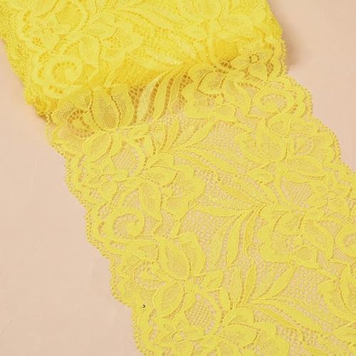 15 cm weiches, elastisches Spitzenband mit Blumenmuster, DIY-Bastelbedarf, Spitzenband, Kleid, Kleidung, Oberteil, BH, Dekoration, weißer Spitzenbesatz, gelb 15 cm weiches, elastisches Spitzenband mit Blumenmuster, DIY-Bastelbedarf, Spitzenband, Kleid, Kleidung, Oberteil, BH, Dekoration, weißer Spitzenbesatz, gelb von YOGAES