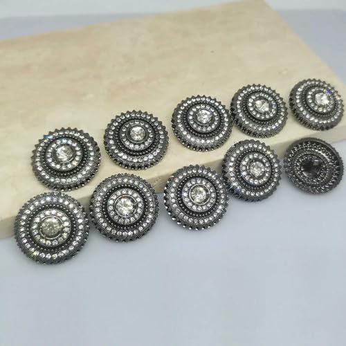 18/23,0 mm, modische, luxuriöse Strass-Knöpfe, runde Kleidungsknöpfe, silber-schwarz, Dekor, Knopfmacher, Basteln, Bekleidung, DIY, schwarz, 23,0 mm, 6 Stück 18/23,0 mm, modische, luxuriöse Strass-Knöpfe, runde Kleidungsknöpfe, silber-schwarz, Dekor, Knopfmacher, Basteln, Bekleidung, DIY, schwarz, 23,0 mm, 6 Stück von YOGAES
