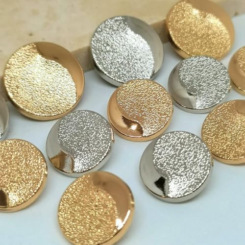 18/23,0 mm, runde Knöpfe aus gold-silbernem Metall für Kleidung, Nähzubehör, Dekorationsknopf zum Basteln, Bekleidung, DIY, gold, 23,0 mm, 6 Stück 18/23,0 mm, runde Knöpfe aus gold-silbernem Metall für Kleidung, Nähzubehör, Dekorationsknopf zum Basteln, Bekleidung, DIY, gold, 23,0 mm, 6 Stück von YOGAES