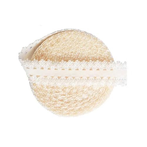 2 5 10 Yard 3/4" 20 mm Kronen-Rüschen-Spitzenbesatz Gummibänder Spandex-Bänder Stirnband Dessous Kleid Nähen Handwerk-Elfenbein-10 Yards von YOGAES