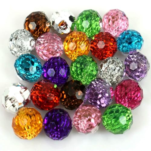 24 Stück 1,27 cm Mix Acryl-Kristallknöpfe Quarz facettierte Rondelle Perlenknöpfe Nähen Basteln Scrapbooking Zubehör 1,2 cm-Standard von YOGAES
