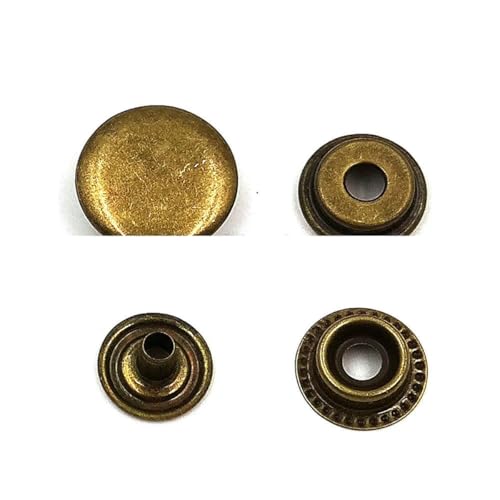 25 Sets 201/203 Metall-Druckknöpfe, Druckknöpfe, 4 Installationswerkzeuge für Kleidung, Kleidersäcke, Schuhe, Lederhandwerk, Kupfer, 17 mm (201) von YOGAES