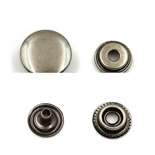 25 Sets 201/203 Metall-Druckknöpfe, Druckknöpfe, 4 Installationswerkzeuge für Kleidung, Kleidersäcke, Schuhe, Lederhandwerk, Nickel, 17 mm (201) von YOGAES