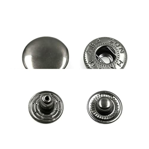 25 Sets 655/633/831 Druckknöpfe Metalldruckknöpfe Druckknopfnieten Optionales Werkzeugset zum Nähen von Jacken, Kleidung, Kleidersäcken, Schuhen-655 10 mm Gunblack von YOGAES