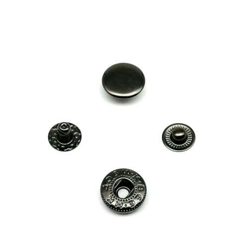 25 Sets Nr. 655, Nr. 633, Nr. 831, Nr. 201, Metall, kein Nähen, Druckknopf, Druckknopf, Niete, Ledertasche, Kleidung, Jacke, Reparatur, Niete, DIY-633, 12,5 mm, Pistolenschwarz von YOGAES