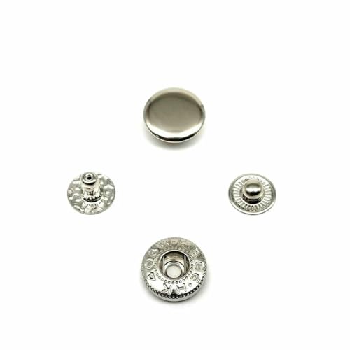25 Sets Nr. 655 Nr. 633 Nr. 831 Nr. 201 Metall-Druckknopfverschluss ohne Nähen, Druckknopf, Niete, Ledertasche, Kleidung, Jacke, Reparaturniete, DIY-633, 12,5 mm, silberfarben von YOGAES