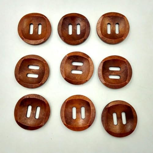 30 MM 25 STÜCKE Kartendekor Holzknöpfe Erbsentyp DIY Handwerk für Handarbeit Nähen Sammelalbum Kleidung Knopf Vintage Dekorativ-30 MM 25 STÜCKE von YOGAES