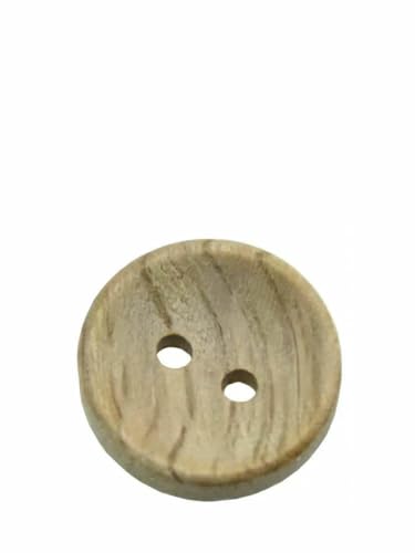 30 Stück Holzknöpfe in natürlicher Farbe, Kastanienholzstruktur, 15–20 mm, Nähen, Scrapbooking, für Kleidung, handgefertigt, 2 Löcher, Knopf-MT320-15 mm von YOGAES