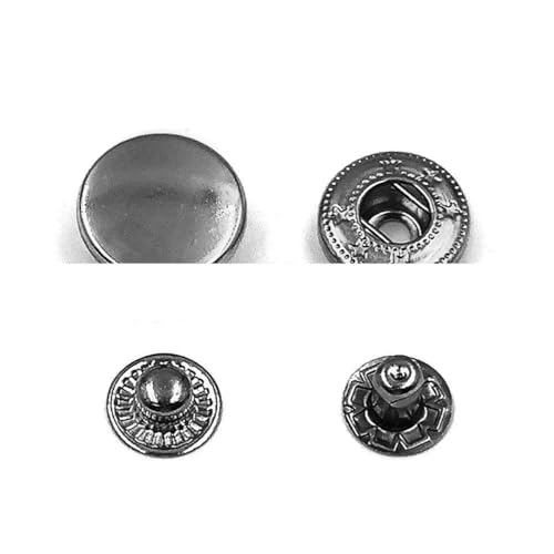 35/50 Sets 655/633/831 Druckknöpfe, Metallknöpfe, Nähknöpfe für DIY-Kleidung, Kleidersäcke, Schuhe, Lederhandwerk, 50 Sets, Gunblack, 12,5 mm (633) von YOGAES