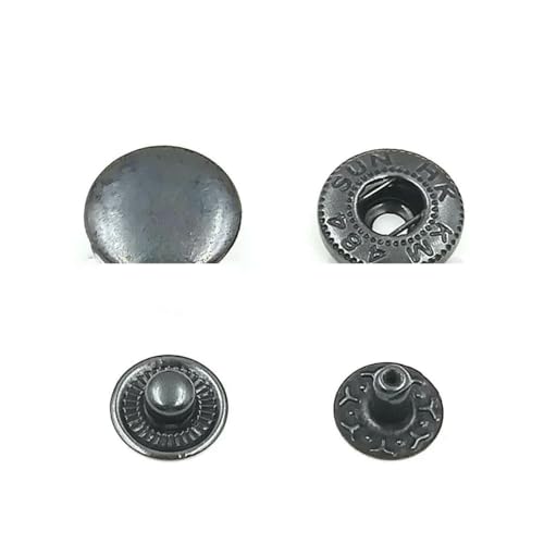 35/50 Sets 655/633/831 Druckknöpfe, Metallknöpfe, Nähknöpfe für DIY-Kleidung, Kleidersäcke, Schuhe, Lederhandwerk, 50 Sets, Schwarznickel, 12,5 mm (633) von YOGAES