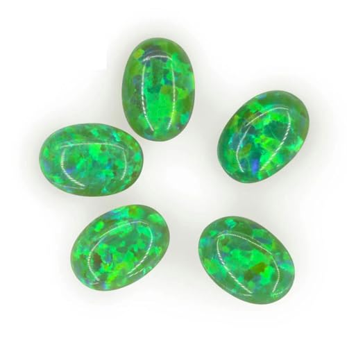 4 x 6 mm – 7 x 9 m, lose, im Labor hergestellte Opal-Edelsteine, ovale Form, flache Basis, Cabochon, Opalsteine, Halbedelsteine, Perlen für Schmuck, 0P11-7 x 9 mm, 1 Stück von YOGAES