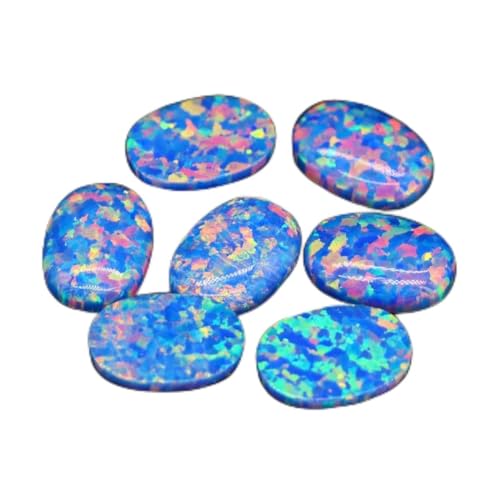 4 x 6 mm – 7 x 9 m, lose, im Labor hergestellte Opal-Edelsteine, ovale Form, flache Basis, Cabochon, Opalsteine, Halbedelsteine, Perlen für Schmuck, 5B-7 x 9 mm, 1 Stück von YOGAES