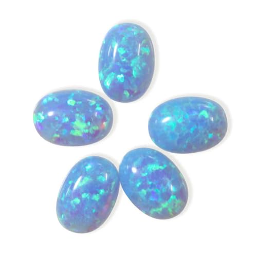 4 x 6 mm – 7 x 9 m, lose, im Labor hergestellte Opal-Edelsteine, ovale Form, flache Basis, Cabochon, Opalsteine, Halbedelsteine, Perlen für Schmuck, OP06-4 x 6 mm, 1 Stück von YOGAES