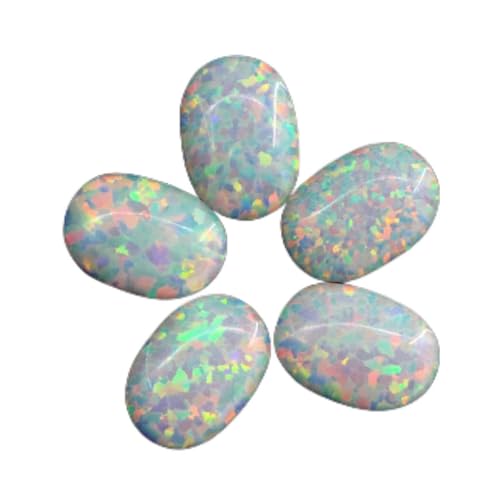 4 x 6 mm – 7 x 9 m Opal, lose, im Labor hergestellte Edelsteine, ovale Form, flache Basis, Cabochon, Opalsteine, Halbedelsteine, Perlen für Schmuck – OP17 – 6 x 8 mm, 10 Stück von YOGAES