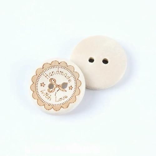 40 Stück 20 mm runde Holzknöpfe, handgefertigt mit Liebe, zum Nähen, DIY, 2 Löcher, Kleidungsstück, Pullover, Basteln für Scrapbooking, Verzierung – mit Schere 40 Stück 20 mm runde Holzknöpfe, handgefertigt mit Liebe, zum Nähen, DIY, 2 Löcher, Kleidungsstück, Pullover, Basteln für Scrapbooking, Verzierung – mit Schere von YOGAES