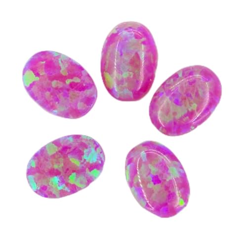 4x6mm-7x9m Opal lose im Labor hergestellte Edelsteine ovale Form flache Basis Cabochon Opalsteine Halbedelsteine Perlen für Schmuck-OP09-6x8mm 1Stk von YOGAES