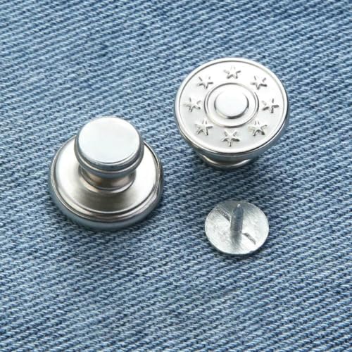 5/10 Stück Jeansknöpfe, 17 mm, Ersatz-Näh-Druckknopf-Befestigungswerkzeug, abnehmbare Jeansknöpfe ohne Nägel, für Kleidung und Hosen, Stil P-19, 5 Stück im Karton 5/10 Stück Jeansknöpfe, 17 mm, Ersatz-Näh-Druckknopf-Befestigungswerkzeug, abnehmbare Jeansknöpfe ohne Nägel, für Kleidung und Hosen, Stil P-19, 5 Stück im Karton von YOGAES